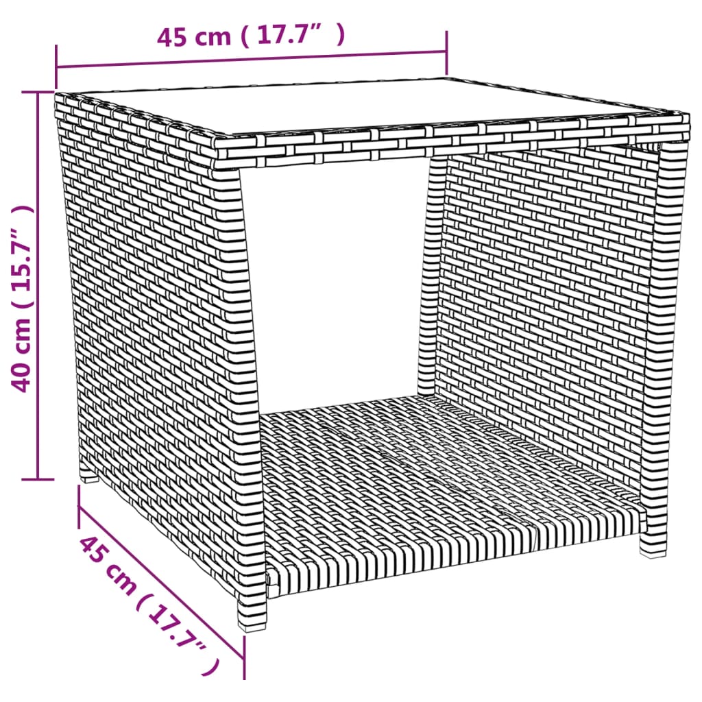 Set da Pranzo da Giardino 3 pz con Cuscini in Polyrattan Grigio | homemem39