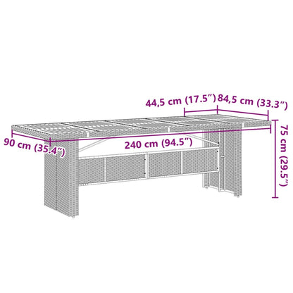 Set da Pranzo da Giardino 9 pz con Cuscini Nero in Polyrattan | homemem39