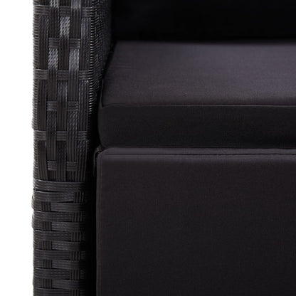 Set da Pranzo da Giardino 11 pz con Cuscini in Polyrattan Nero | homemem39