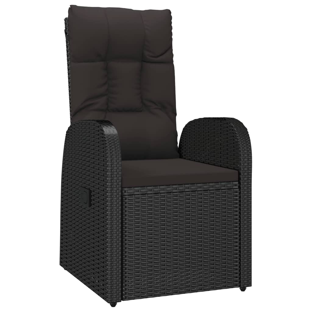 Set da Pranzo da Giardino 11 pz con Cuscini in Polyrattan Nero | homemem39