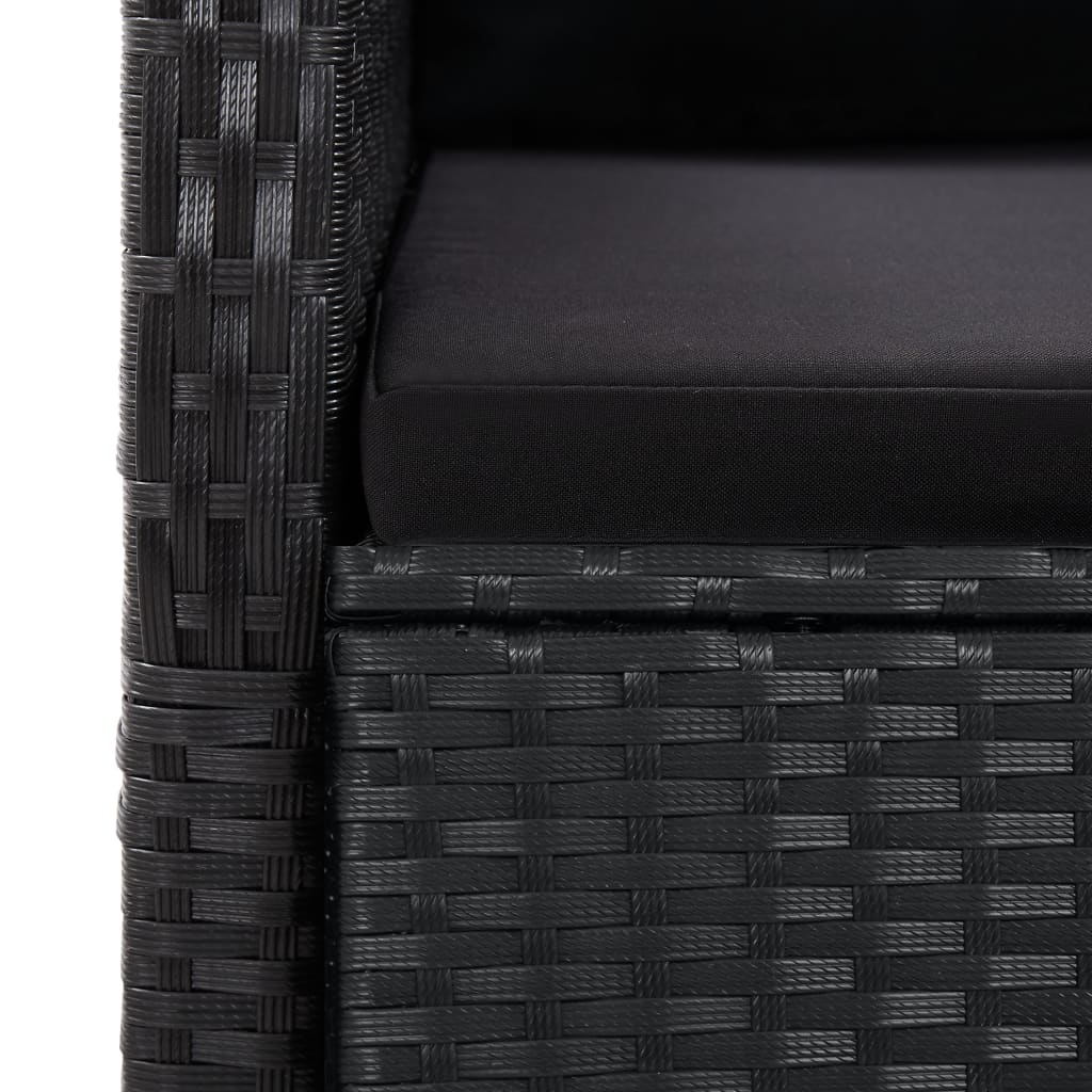 Set da Pranzo da Giardino 11 pz con Cuscini in Polyrattan Nero | homemem39