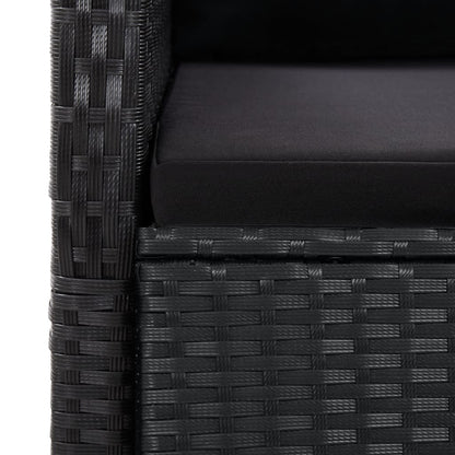 Set da Pranzo da Giardino 11 pz con Cuscini in Polyrattan Nero | homemem39