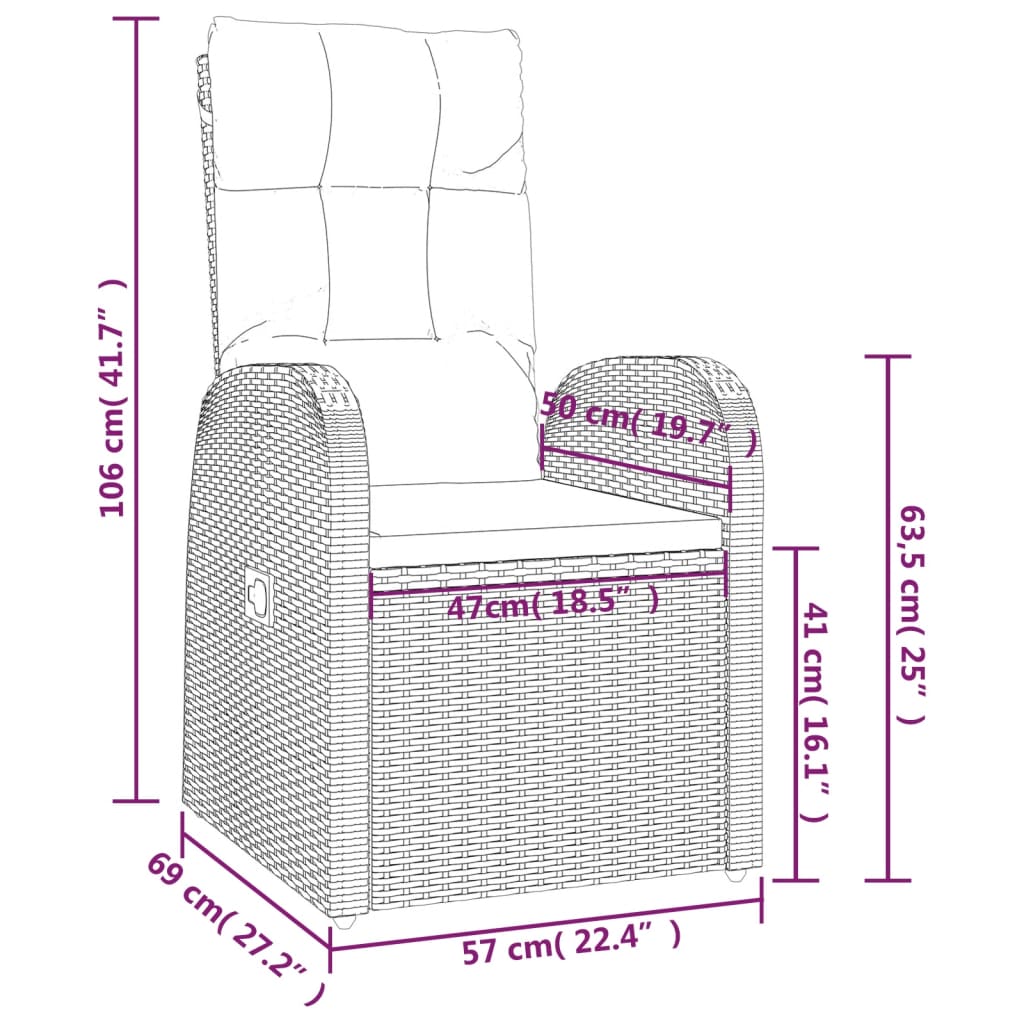 Set da Pranzo da Giardino 11 pz con Cuscini in Polyrattan Nero | homemem39