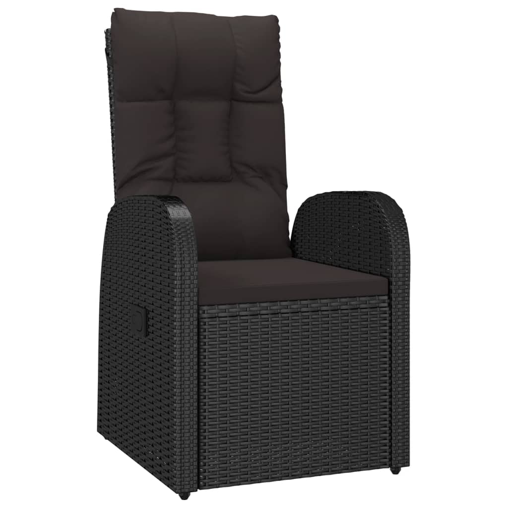 Set da Pranzo da Giardino 11 pz con Cuscini in Polyrattan Nero | homemem39