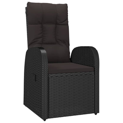 Set da Pranzo da Giardino 11 pz con Cuscini in Polyrattan Nero | homemem39