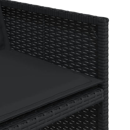 Set da Pranzo da Giardino 5 pz Nero con Cuscini in Polyrattan | homemem39