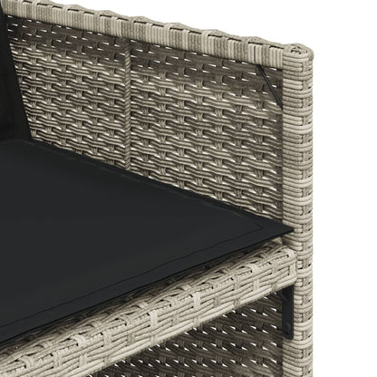 Set Pranzo da Giardino 5pz con Cuscini Grigio Chiaro Polyrattan | homemem39