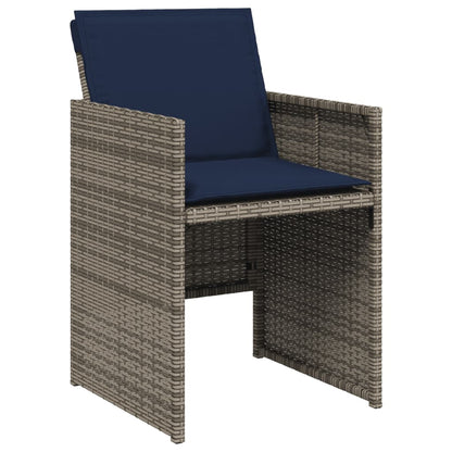 Set da pranzo da giardino da 5 pz con Cuscini in Polyrattan Grigio | homemem39