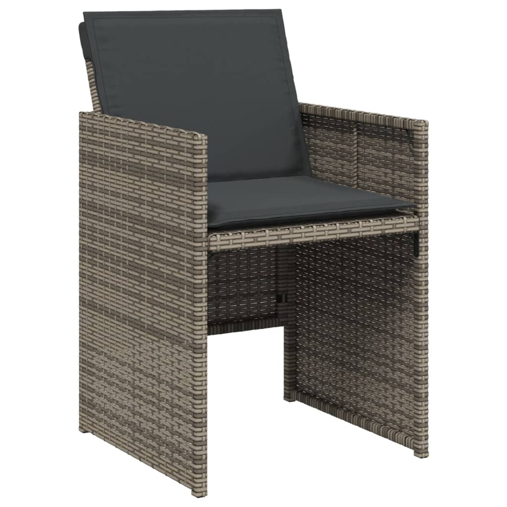 Set da Pranzo da Giardino 5 pz con Cuscini in Polyrattan Grigio - homemem39
