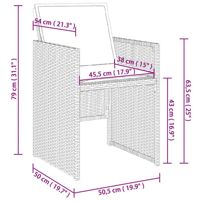 Set da Pranzo da Giardino 5 pz Nero con Cuscini in Polyrattan | homemem39