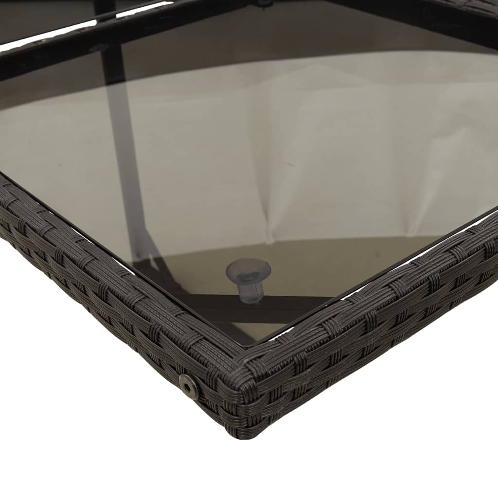 Set da Pranzo da Giardino 7 pz Nero con Cuscini in Polyrattan | homemem39