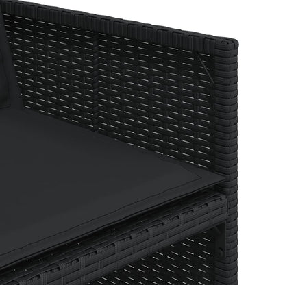 Set da Pranzo da Giardino 7 pz Nero con Cuscini in Polyrattan | homemem39