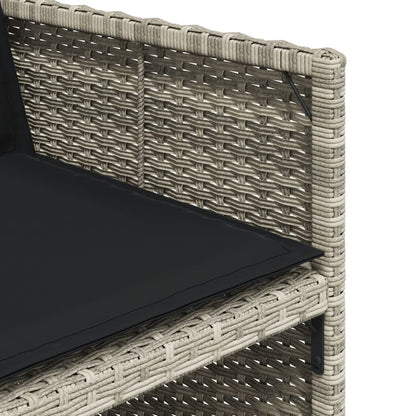 Set da Pranzo da Giardino 7 pz Cuscini Polyrattan Grigio Chiaro | homemem39