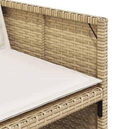 Set da Pranzo da Giardino 7 pz con Cuscini Beige in Polyrattan | homemem39