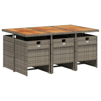 Set da pranzo da giardino da 7 pz con Cuscini in Polyrattan Grigio | homemem39