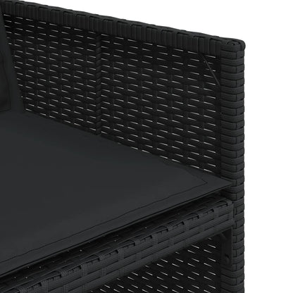 Set da Pranzo da Giardino 9 pz con Cuscini Nero in Polyrattan | homemem39