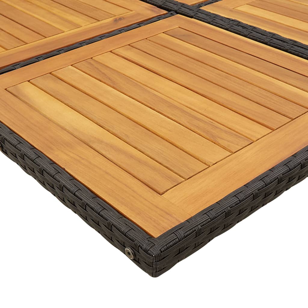 Set da Pranzo da Giardino 9 pz con Cuscini Nero in Polyrattan | homemem39