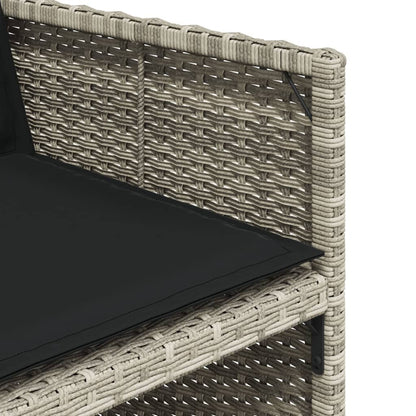 Set Pranzo Giardino 11pz con Cuscini Grigio Chiaro Polyrattan | homemem39