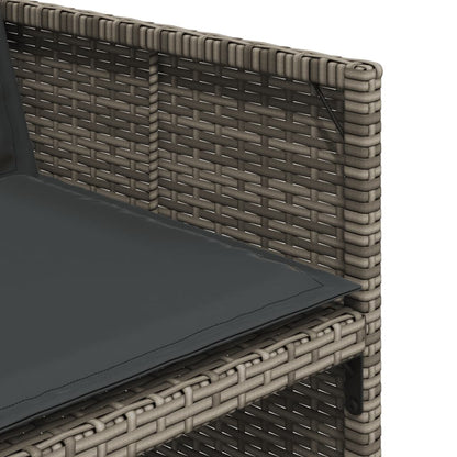 Set da Pranzo da Giardino 11pz con Cuscini in Polyrattan Grigio | homemem39