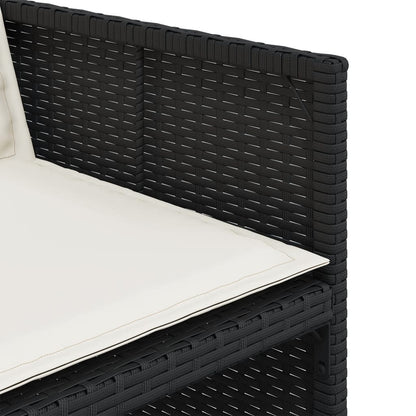 Set da Pranzo da Giardino 13pz con Cuscini Nero in Polyrattan | homemem39