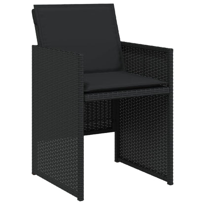 Set da Pranzo da Giardino 13pz con Cuscini Nero in Polyrattan | homemem39