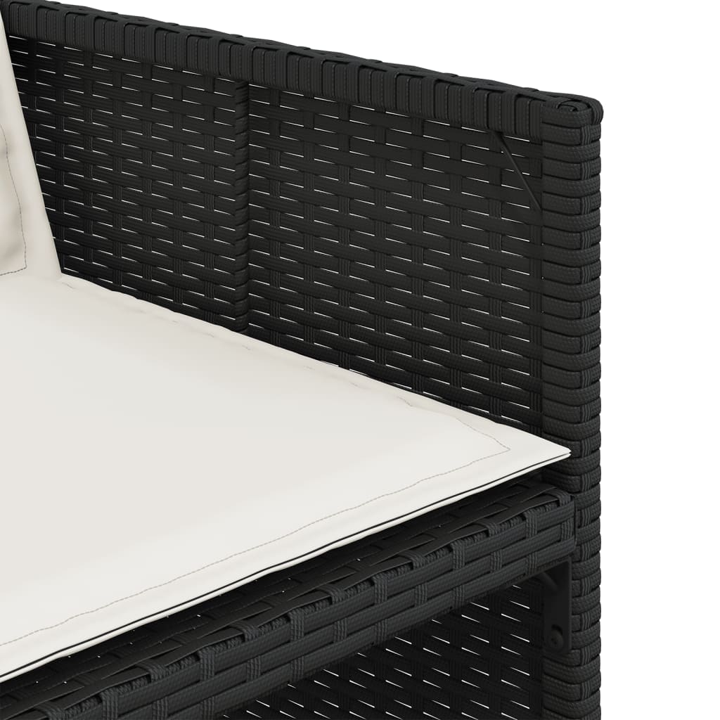 Set da Pranzo da Giardino 9 pz con Cuscini Nero in Polyrattan | homemem39