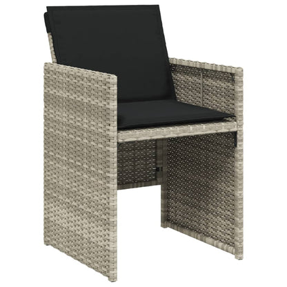 Set Pranzo da Giardino 9pz con Cuscini Grigio Chiaro Polyrattan - homemem39
