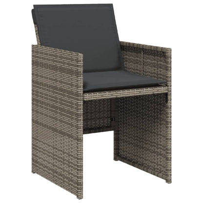 Set da Pranzo da Giardino 9 pz con Cuscini in Polyrattan Grigio - homemem39
