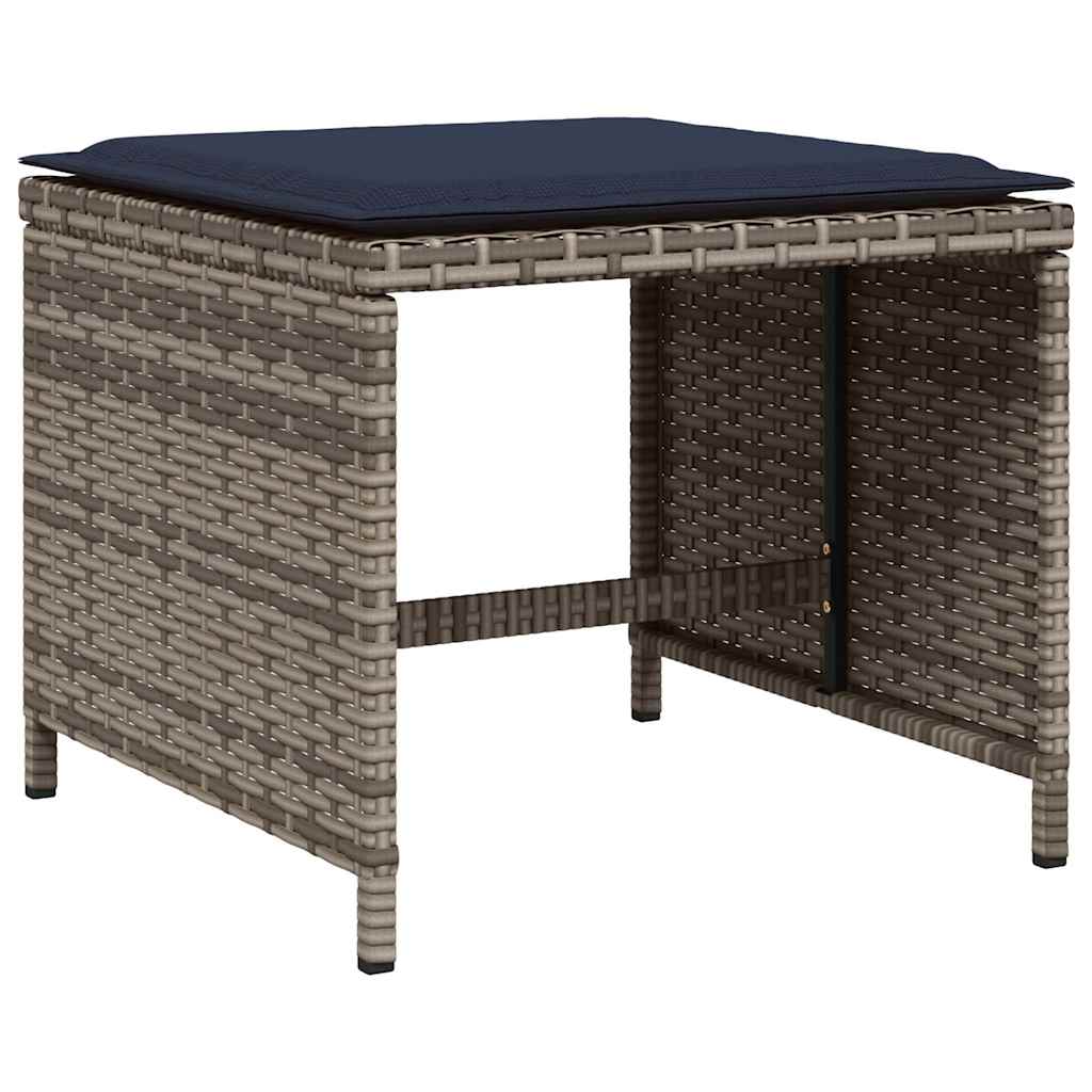 Set da pranzo da giardino da 9 pz con Cuscini in Polyrattan Grigio | homemem39