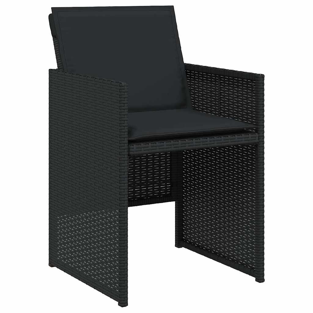 Set da Pranzo da Giardino 11 pz con Cuscini in Polyrattan Nero | homemem39