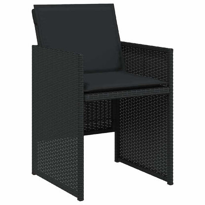 Set da Pranzo da Giardino 11 pz con Cuscini in Polyrattan Nero | homemem39