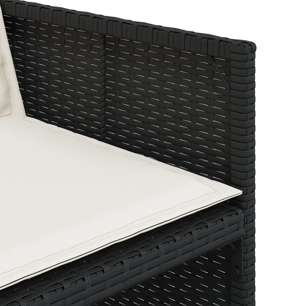Set da Pranzo da Giardino 13pz con Cuscini Nero in Polyrattan | homemem39