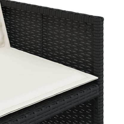 Set da Pranzo da Giardino 13pz con Cuscini Nero in Polyrattan | homemem39