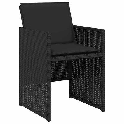 Set da Pranzo da Giardino 13pz con Cuscini Nero in Polyrattan | homemem39
