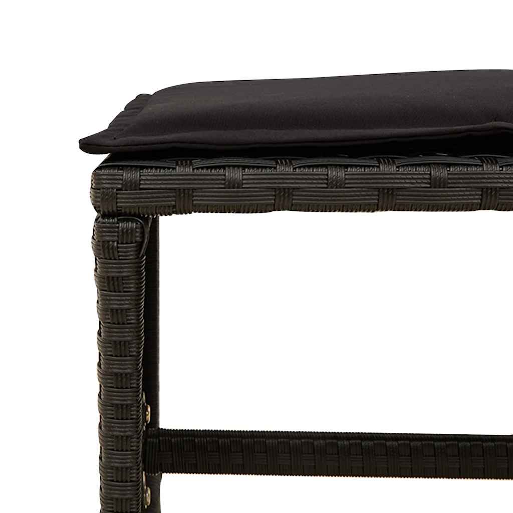 Set da Pranzo da Giardino 13pz con Cuscini Nero in Polyrattan | homemem39