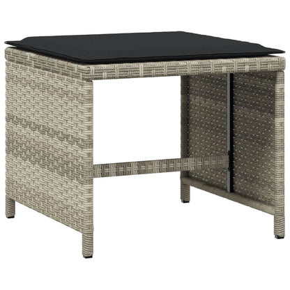 Set da Pranzo da Giardino 13pz con Cuscini Grigio in Polyrattan | homemem39