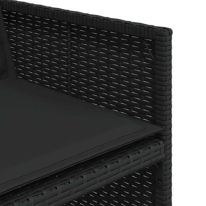 Set da Pranzo da Giardino 15 pz con Cuscini Nero in Polyrattan | homemem39