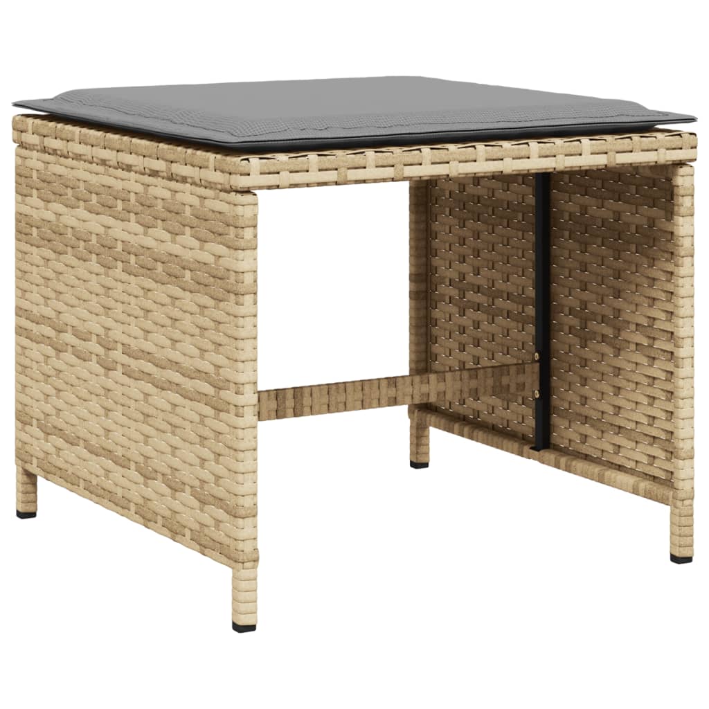 Set Pranzo da Giardino 15 pz con Cuscini Beige Misto Polyrattan | homemem39