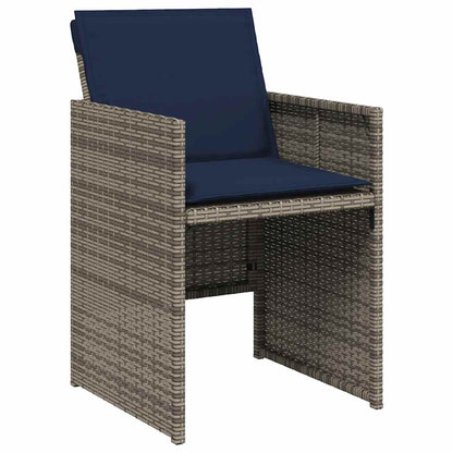 Set da pranzo da giardino da 15 pz con Cuscini in Polyrattan Grigio | homemem39