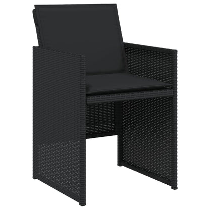 Set da Pranzo da Giardino 17 pz con Cuscini Nero in Polyrattan | homemem39