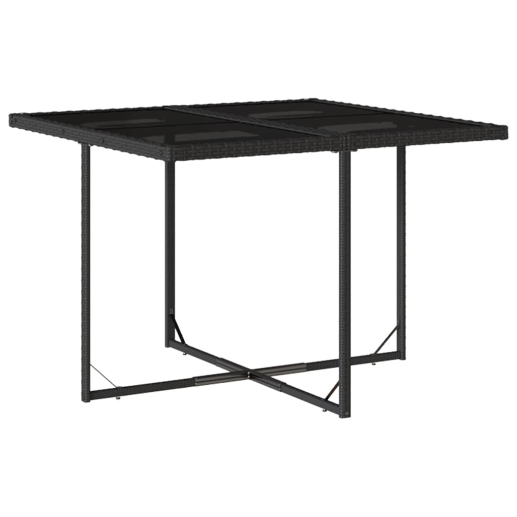Set da Pranzo da Giardino 9 pz con Cuscini Nero in Polyrattan | homemem39
