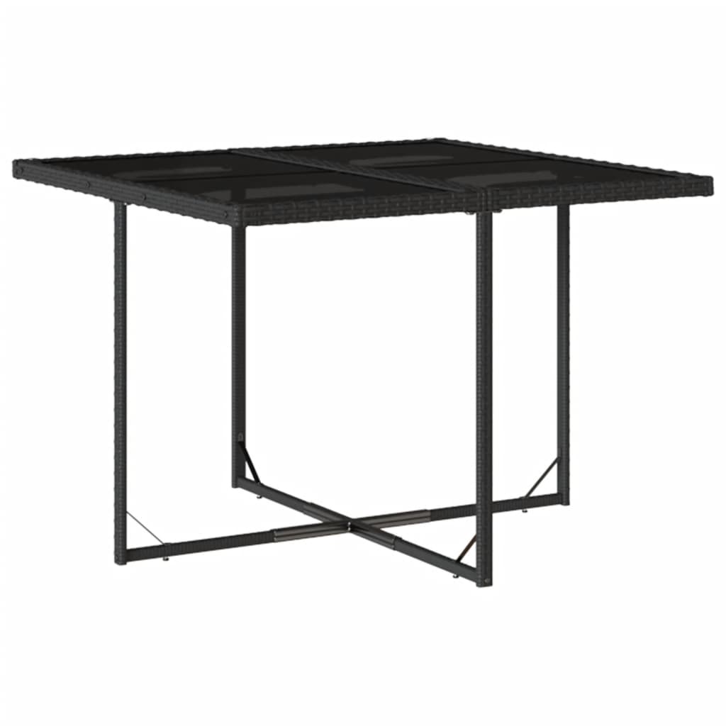 Set da Pranzo da Giardino 9 pz con Cuscini Nero in Polyrattan - homemem39