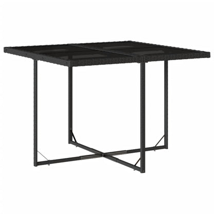 Set da Pranzo da Giardino 9 pz con Cuscini Nero in Polyrattan - homemem39