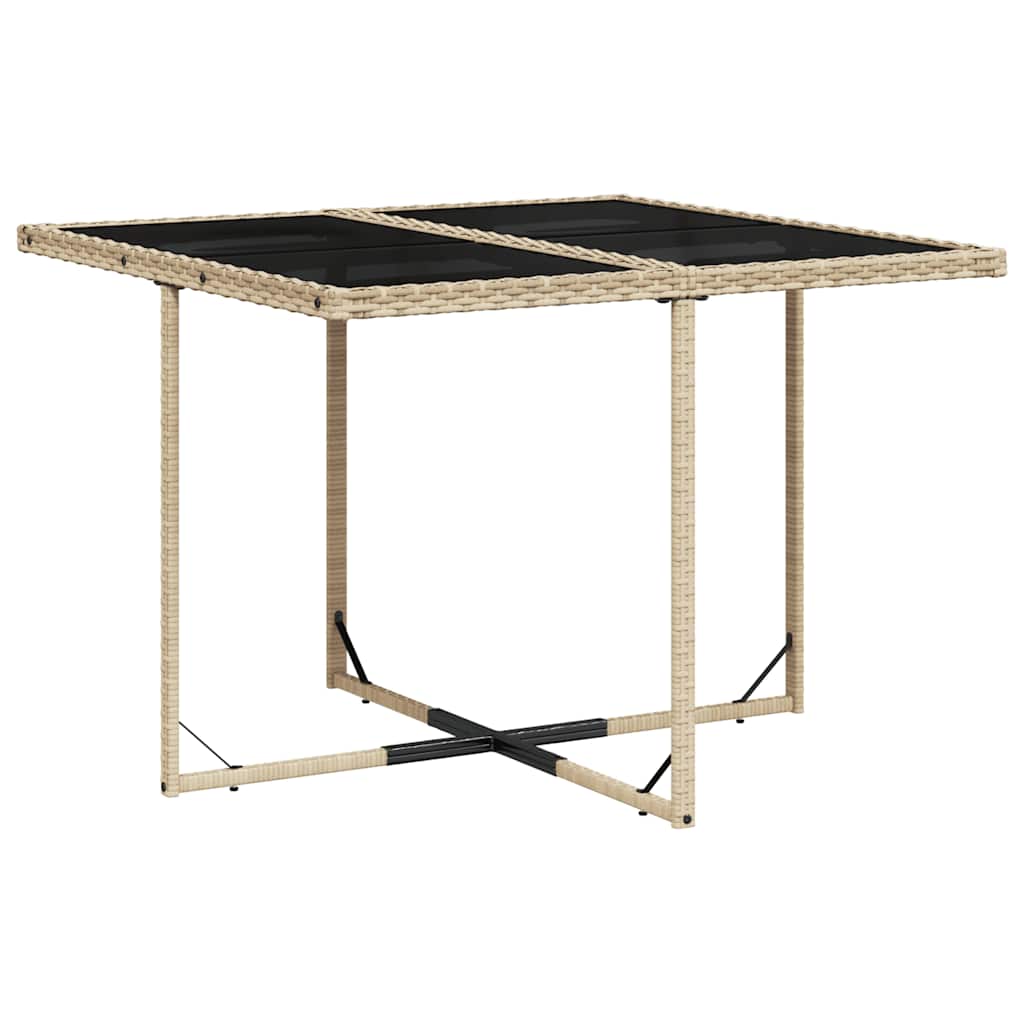 Set da Pranzo da Giardino 9 pz con Cuscini Beige in Polyrattan | homemem39