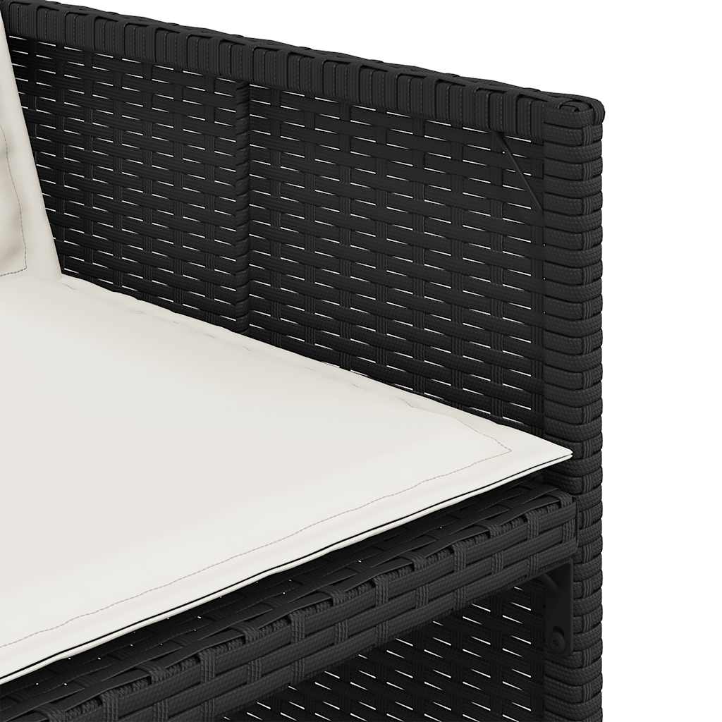 Set da Pranzo da Giardino 11 pz con Cuscini in Polyrattan Nero | homemem39