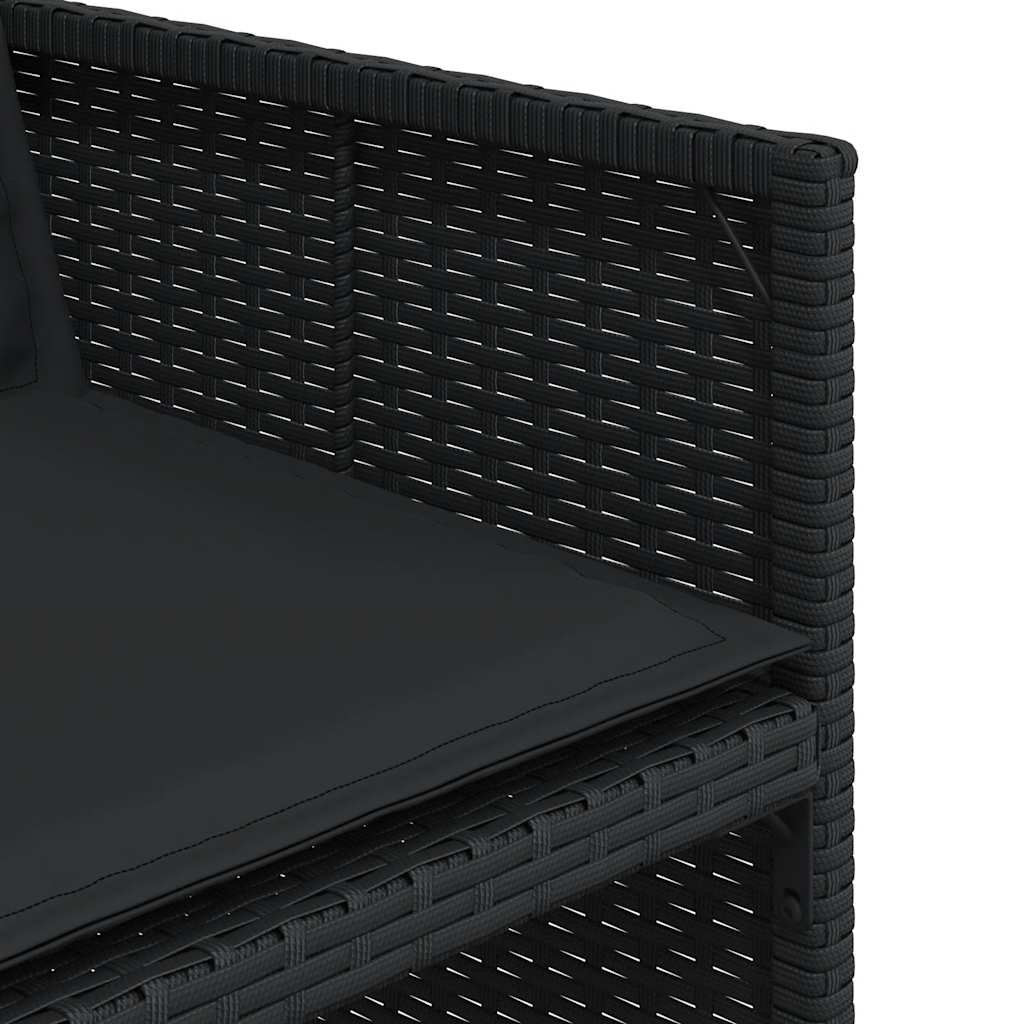Set da Pranzo da Giardino 11 pz con Cuscini in Polyrattan Nero | homemem39