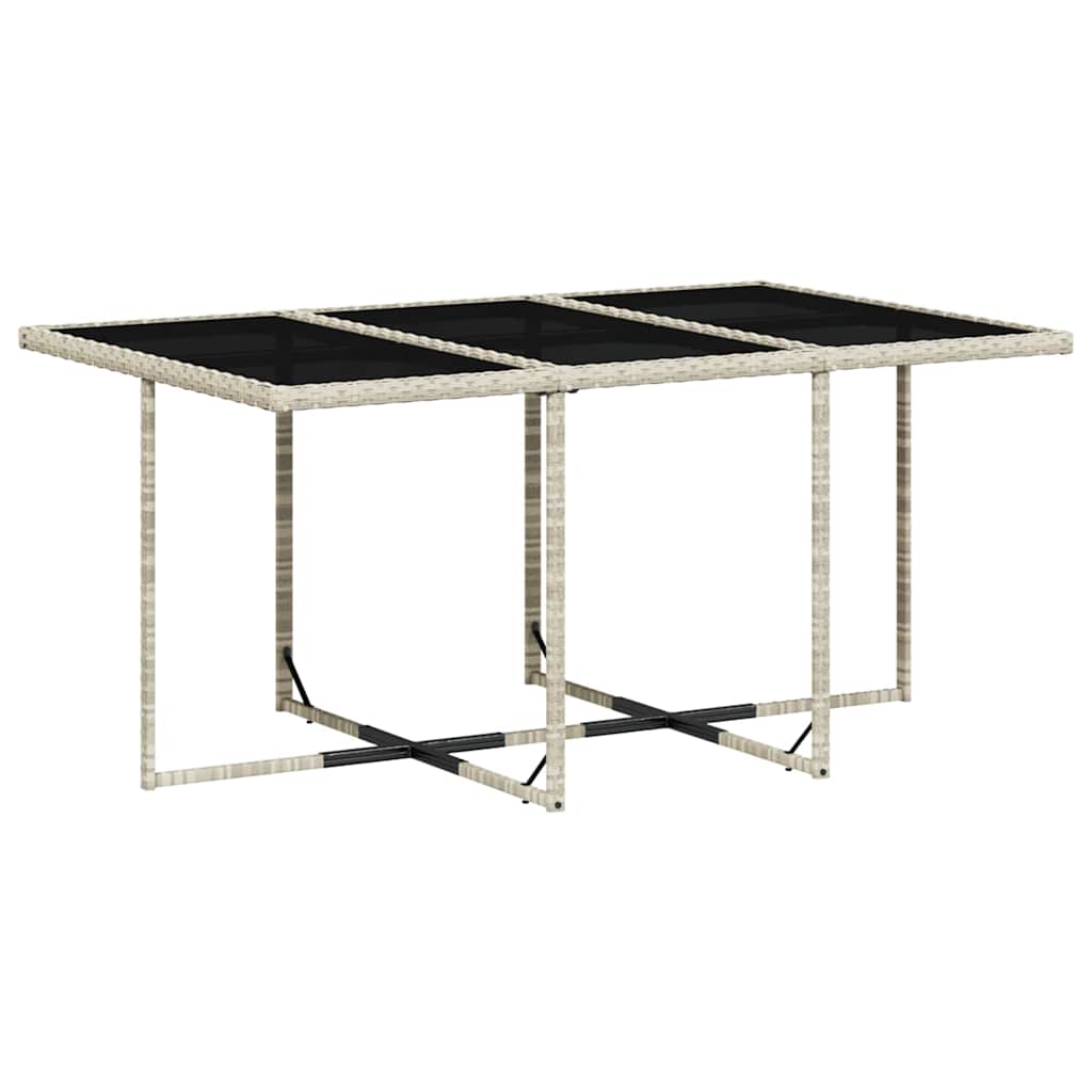 Set Pranzo Giardino 11pz con Cuscini Grigio Chiaro Polyrattan | homemem39