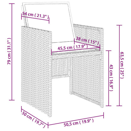 Set Pranzo Giardino 11pz con Cuscini Grigio Chiaro Polyrattan | homemem39