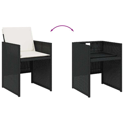 Set da Pranzo da Giardino 11 pz con Cuscini in Polyrattan Nero | homemem39