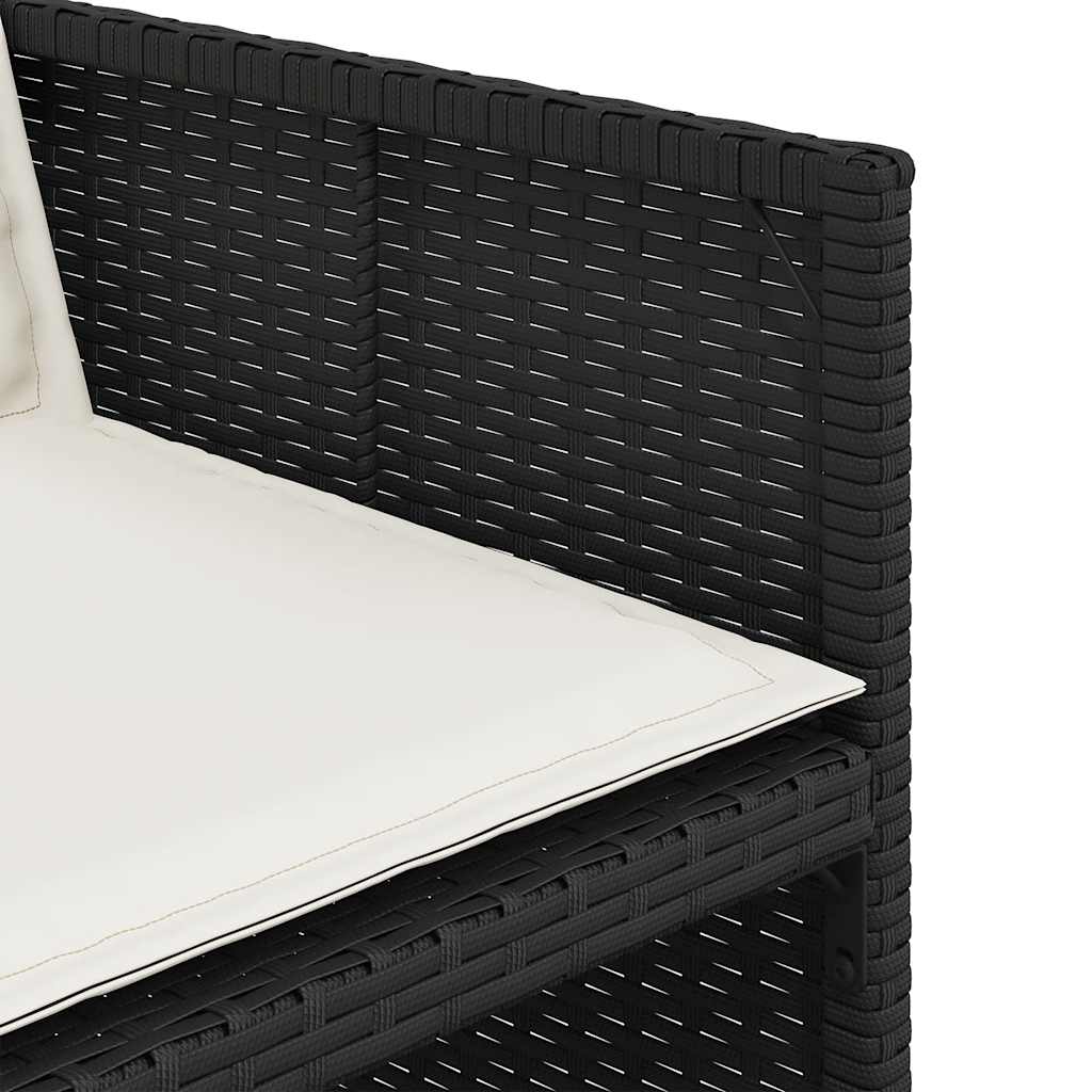 Set da Pranzo da Giardino 11 pz con Cuscini in Polyrattan Nero | homemem39